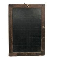 Most Beautiful Antique School Slate with Etched Grids, Square Corners, Nice Mend