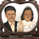 Wedding Portrait: c. 1950s Mexican Folk Art Fotoescultura