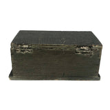 Satisfying and Sturdy Old Handmade Hinged Box in Green Paint