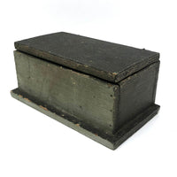 Satisfying and Sturdy Old Handmade Hinged Box in Green Paint