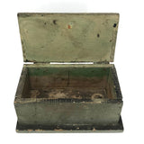 Satisfying and Sturdy Old Handmade Hinged Box in Green Paint