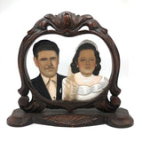 Wedding Portrait: c. 1950s Mexican Folk Art Fotoescultura