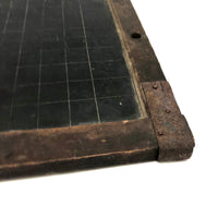 Most Beautiful Antique School Slate with Etched Grids, Square Corners, Nice Mend