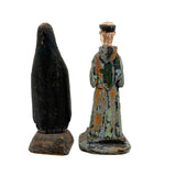 Holy Companions, Sweet Pair of Antique Carved Santos Figures