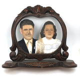 Wedding Portrait: c. 1950s Mexican Folk Art Fotoescultura