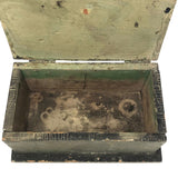 Satisfying and Sturdy Old Handmade Hinged Box in Green Paint