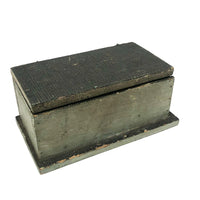 Satisfying and Sturdy Old Handmade Hinged Box in Green Paint