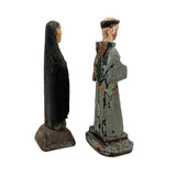 Holy Companions, Sweet Pair of Antique Carved Santos Figures