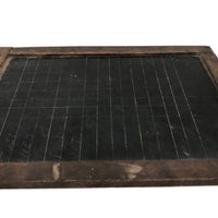 Most Beautiful Antique School Slate with Etched Grids, Square Corners, Nice Mend