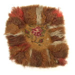 Early 19th Century American Homespun Wool Embroidery Candle Mat