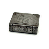 SOLD Wonderful Miniature British Trench Art Steel Book with Pique Star and Portrait, 1940