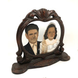 Wedding Portrait: c. 1950s Mexican Folk Art Fotoescultura