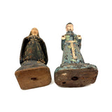Holy Companions, Sweet Pair of Antique Carved Santos Figures