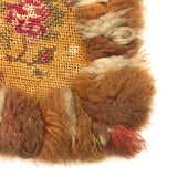 Early 19th Century American Homespun Wool Embroidery Candle Mat