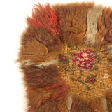 Early 19th Century American Homespun Wool Embroidery Candle Mat