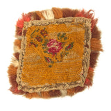 Early 19th Century American Homespun Wool Embroidery Candle Mat