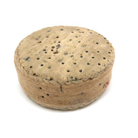 Ice Cream Sandwich of an Antique Pincushion with Handwoven Woolen Edging