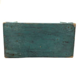 Old Handmade Stool with Great Lines in Glorious Original Blue Paint