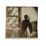 Maria in Cardigan with Arbor, Ultra Atmospheric Antique Sepia Snapshot