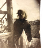 Maria in Cardigan with Arbor, Ultra Atmospheric Antique Sepia Snapshot
