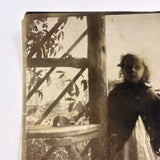 Maria in Cardigan with Arbor, Ultra Atmospheric Antique Sepia Snapshot