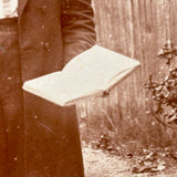 Intense Preacher with Bible and Raised Hand, Antique Cabinet Card Photo