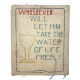 Unusual Pair of Religious Punch Paper Yarn Drawings