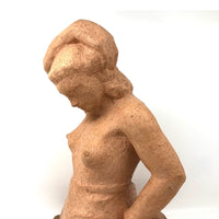 WPA Style Terra Cotta Unsigned Kneeling Nude