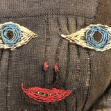 Tender Antique Black Bottle Doll with Huge Blue Eyes