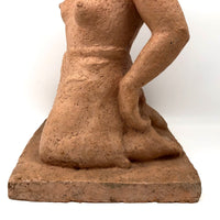 WPA Style Terra Cotta Unsigned Kneeling Nude