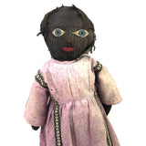 Tender Antique Black Bottle Doll with Huge Blue Eyes