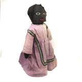 Tender Antique Black Bottle Doll with Huge Blue Eyes
