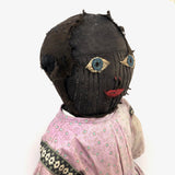 Tender Antique Black Bottle Doll with Huge Blue Eyes