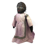Tender Antique Black Bottle Doll with Huge Blue Eyes