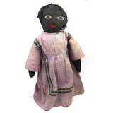 Tender Antique Black Bottle Doll with Huge Blue Eyes