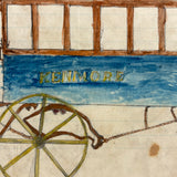 Charming c. 1875 Folk Art Watercolor of Horse-Drawn Omnibus: Kenmore