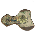 Old Foil Decorated Folk Art St. Elizabeth Icon, Under Glass with Wooden Back