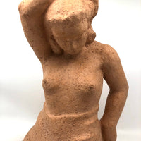 WPA Style Terra Cotta Unsigned Kneeling Nude