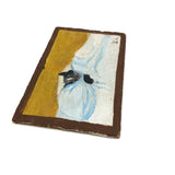Convalescing Kitty, Charming Old Oil on Board Folk Painting Signed BL