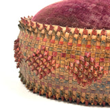 Impossibly Fine, Beautiful Condition Antique Mi'kmaq Curlicue Basketry Pin Cushion