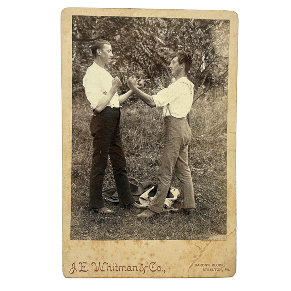Handsome Young Boxers, J.E. Whitman & Co. Steelton, PA Cabinet Card