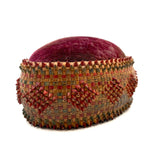 Impossibly Fine, Beautiful Condition Antique Mi'kmaq Curlicue Basketry Pin Cushion