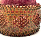 Impossibly Fine, Beautiful Condition Antique Mi'kmaq Curlicue Basketry Pin Cushion