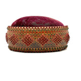 Impossibly Fine, Beautiful Condition Antique Mi'kmaq Curlicue Basketry Pin Cushion