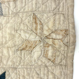 Subtle Beauty, Intensively Hand-Quilted Antique Doll Quilt with Eight Point Stars