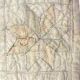 Subtle Beauty, Intensively Hand-Quilted Antique Doll Quilt with Eight Point Stars