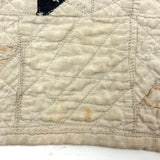 Subtle Beauty, Intensively Hand-Quilted Antique Doll Quilt with Eight Point Stars