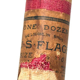 Wrapped Potential: Antique Unopened Roll of One Dozen McLoughlin Bros. Parade Flags (With Unknown Number of Stars)