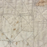Subtle Beauty, Intensively Hand-Quilted Antique Doll Quilt with Eight Point Stars
