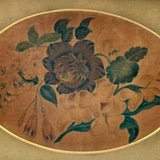 Early, Small Floral Theorem on Velvet in Period Frame with Gold Mat